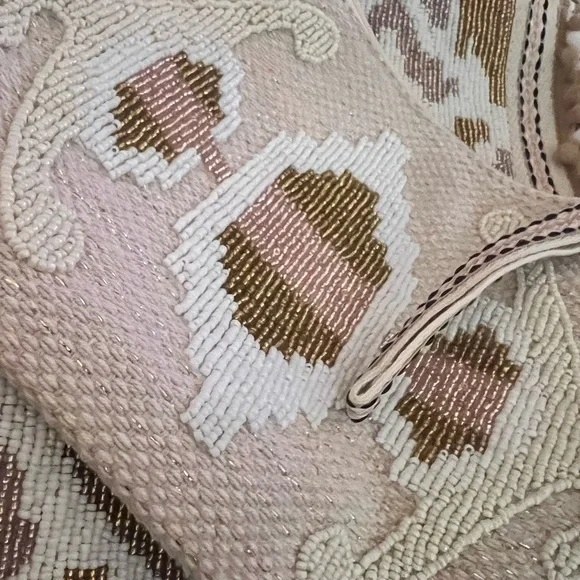 White And Gold Embellished Tote 3 PC Set - Picture 3 of 7